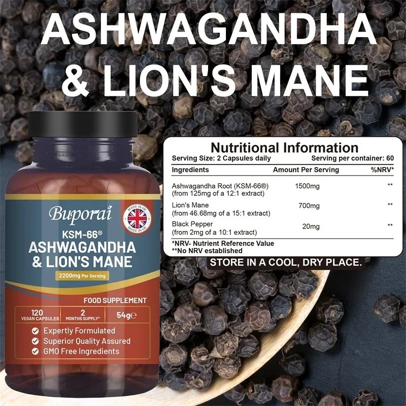 Ashwagandha and Lion’s Mane -  - Ginkgo Biloba Extract recension och pris