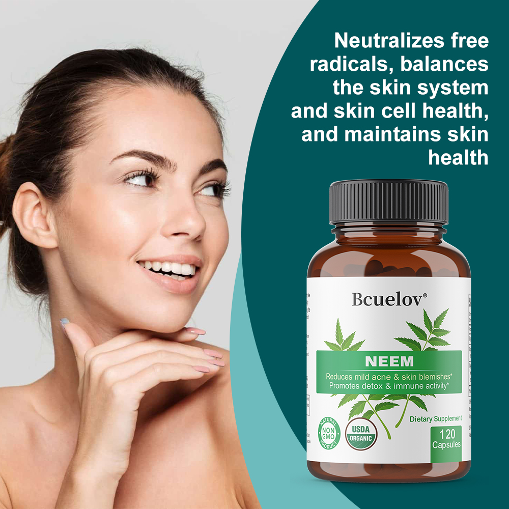Organic Neem Leaf Capsules, He - Herbal Wellness Water recension och pris