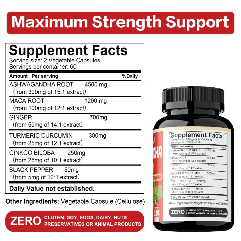 Ashwagandha and Maca Supplemen - Ginkgo Biloba Extract recension och pris